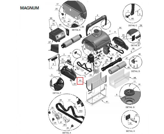 ​Корзина фильтра пылесоса AquaBot Magnum (AS09224) - схема