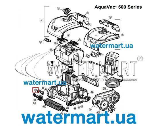 Зубчатое колесо для пылесоса Hayward AquaVac 500 (RCX341145KIT) - схема