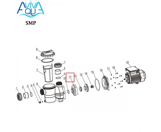 ​Дифузор насоса Aquaviva (SMP015/020 №11) - схема
