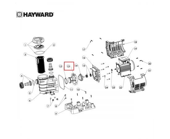 Диффузор насоса Hayward Power-Flo II/PowerLine (SPX8100RB) - схема