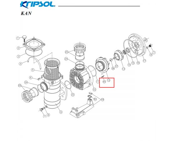 ​Диффузор насоса Kripsol KAN/KT (RPUM0012.07R) - схема