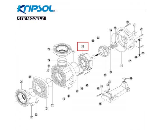 Диффузор насоса Kripsol KTB (RPUM0012.08R/500100060007) - схема
