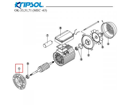 ​Фланец двигателя Kripsol MEC 63 (RBM1010.11R) - схема