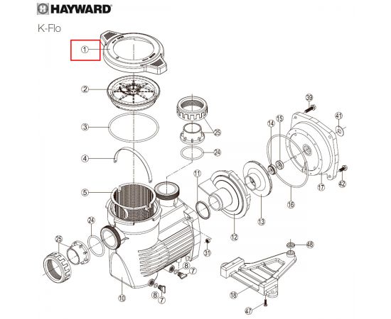 ​Гайка крышки префильтра Hayward K-FLO (RPUM0001.07R) - схема