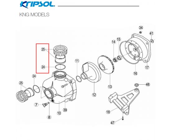 ​Гайка накидная 63 мм насоса Kripsol (EK63.B/500100256300) - схема