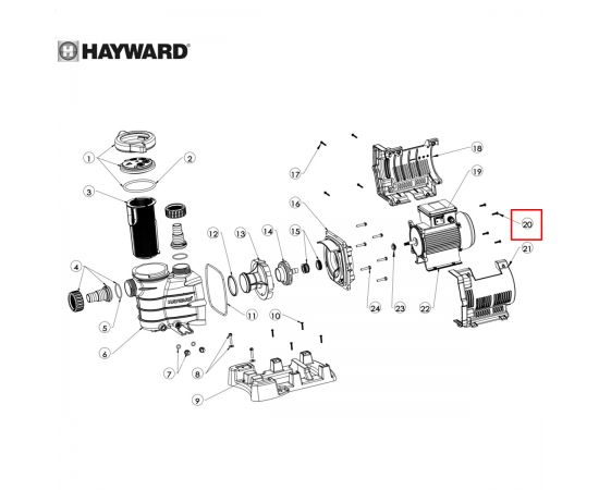Болты фланца насоса Hayward PowerLine/Power-Flo II(SPX8100Z1/6060XZ1) - схема