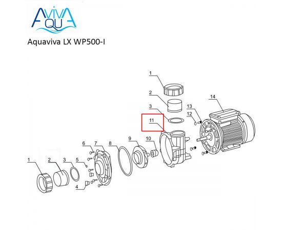 ​Корпус насоса Aquaviva LX WP500-I (A01210041 №11) - схема