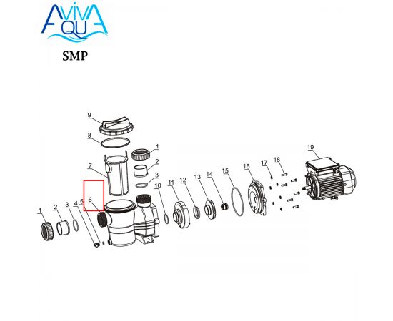 ​Корпус насоса Аquaviva SMP (SMP015/020) - схема