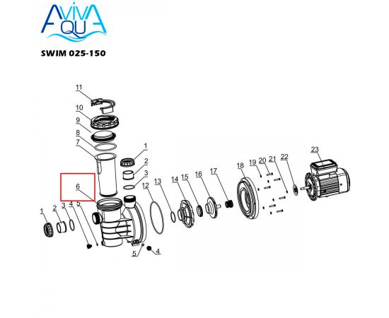 ​Корпус насоса Aquaviva SWIM 025-150 (A01210057) - схема