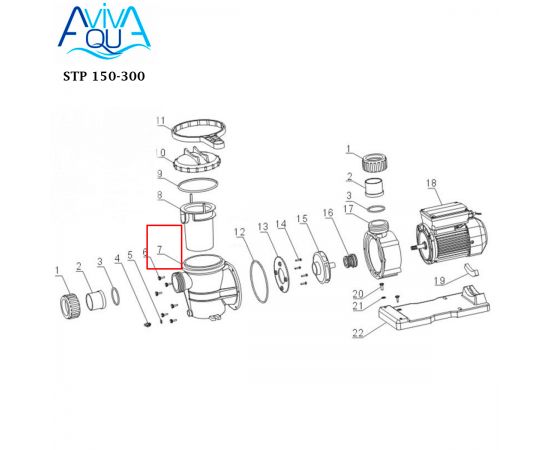 ​Корпус насоса Aquaviva VWS/STP 150-300 (A01210027) - схема