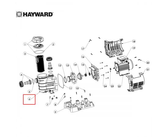 Корпус насоса Hayward Power-Flo II/PowerLine (SPX8100AA) - схема