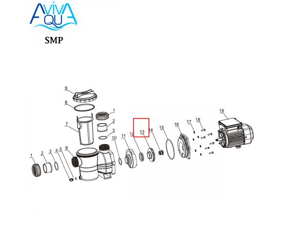​Крыльчатка насоса Aquaviva SMP 020 (A03050371) - схема