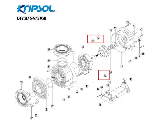 Крыльчатка насоса Kripsol KTB 10 HP (500100070034) - схема