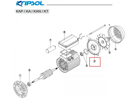 ​Крышка двигателя насоса Kripsol KA/KAP (505010205200) - схема