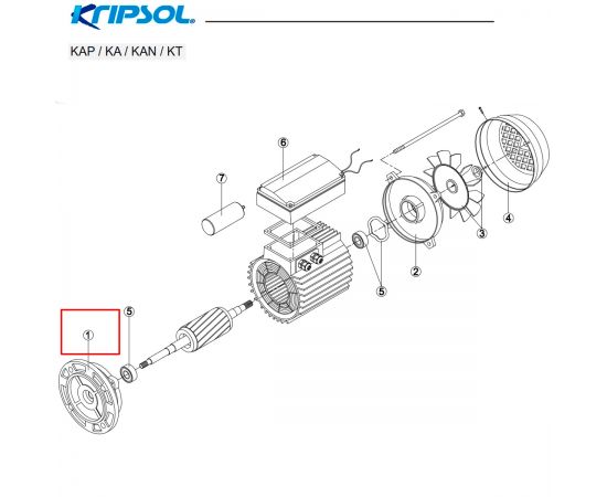 ​Крышка двигателя насоса Kripsol MEC100 (RBM1010.50R) - схема