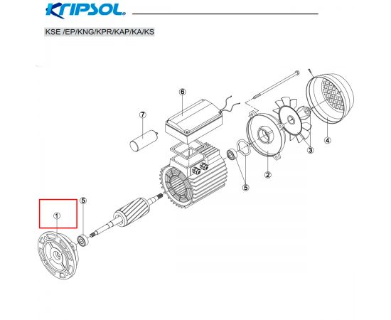 ​Крышка двигателя насоса Kripsol MEC90 (505010104000) - схема