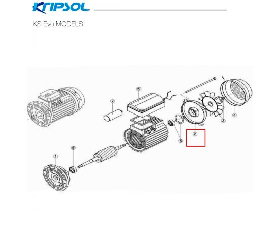 ​Крышка двигателя насоса Kripsol MEC 63/M3 (505010201300) - схема