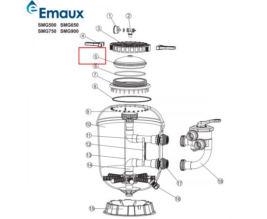 Кришка фільтра Emaux SMG (01201021) - схема