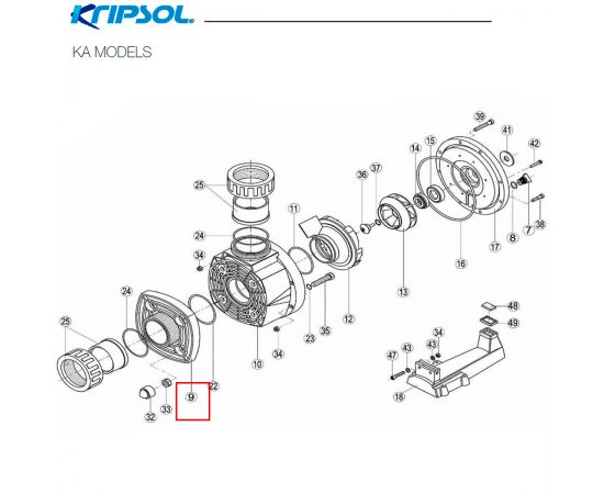 ​Крышка насоса Kripsol KA/KAP (500100180000) - схема