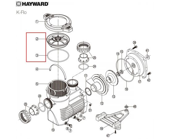 ​Крышка префильтра Hayward K-FLO (RPUM0002.10R) - схема