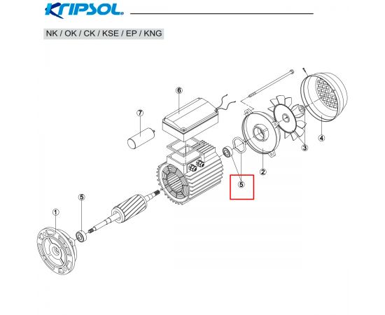 Подшипник двигателя насоса Kripsol (505010701000) - схема