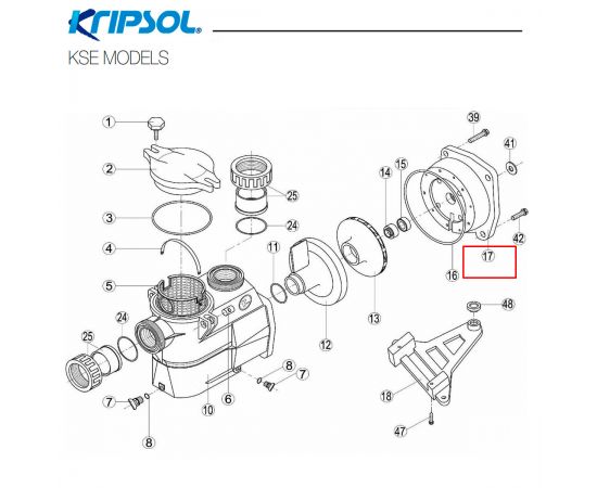 Фланец корпуса Kripsol KNG/KS/EP-RKS (RBH0008.02R /RPUM0017.02R/500100080002) - схема