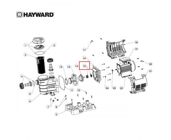 Сальник насоса Hayward Power-Flo II/Max-Flo/PowerLine (SPX1600Z2) - схема