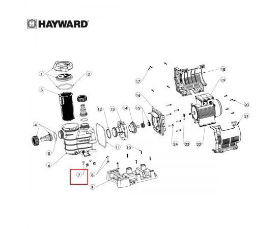 ​Сливная пробка Hayward Power-Flo II/PowerLine (SPX1700FG) - схема