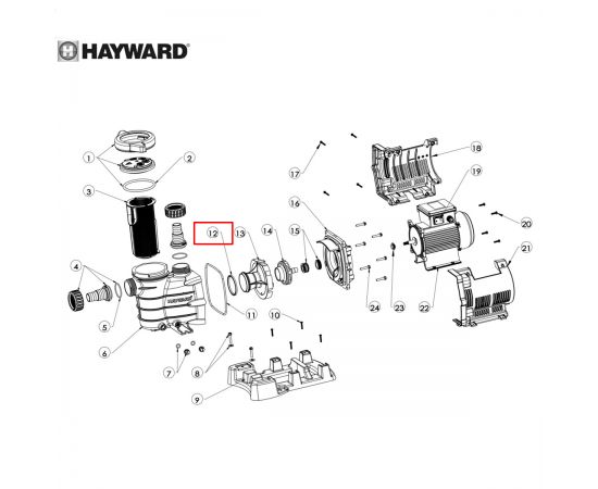 ​Уплотнительное кольцо диффузора Hayward Power-Flo II/PowerLine (SPX8100R) - схема