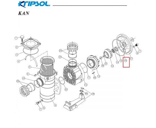 ​Уплотнительное кольцо к фланцу насоса Kripsol (RBH0013.04R) - схема