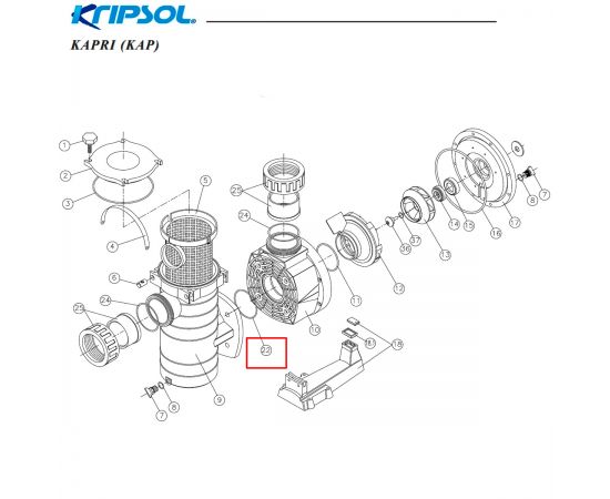 ​Уплотнительное кольцо корпуса насоса Kripsol (RBH0017.00R) - схема