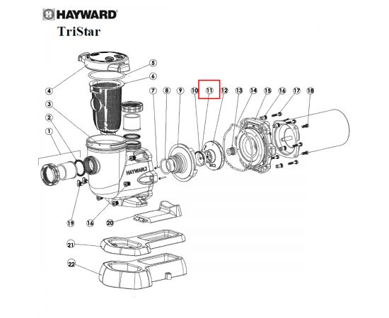 ​Уплотнительное кольцо крыльчатки насоса Hayward Tristar (SPX3021R) - схема