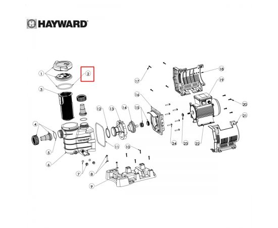 ​Уплотнительное кольцо крышки префильтра Hayward Power-Flo II/PowerLine (SPX8100S) - схема