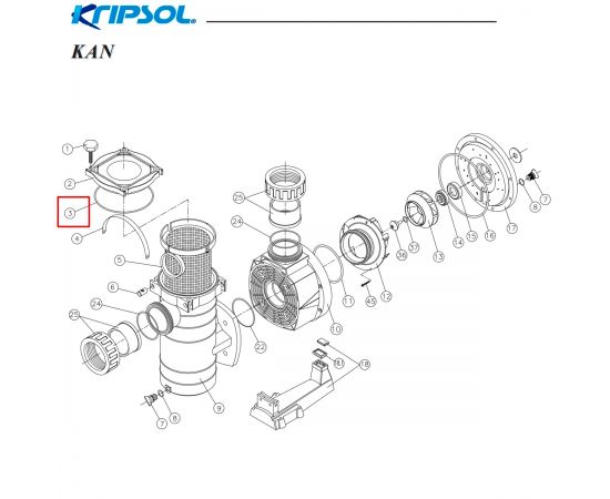 ​Уплотнительное кольцо префильтра насоса Kripsol KAN/KT (RBH0011.06R) - схема