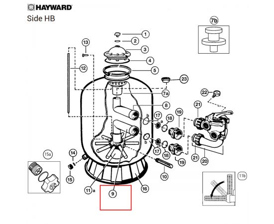 ​Адаптер коллектора фильтра Hayward PRO SIDE (SX210CD2FW)​ - схема