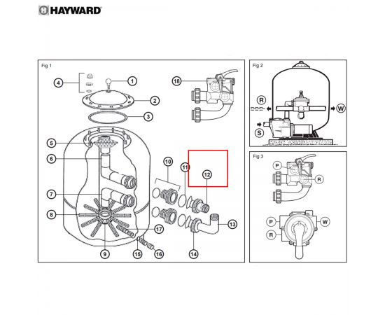 Соединительная муфта для клапана Hayward NC/Polyester (NCX2312059) - схема