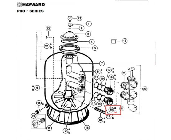 З'єднувальна муфта Ø90 для клапана Hayward Pro/Powerline (SX244P) - схема