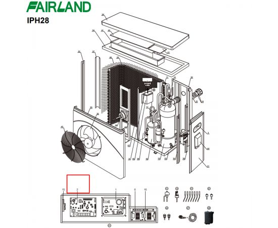 Плата теплового насоса Fairland IPHC28 (033090030000A26/03309024) - схема