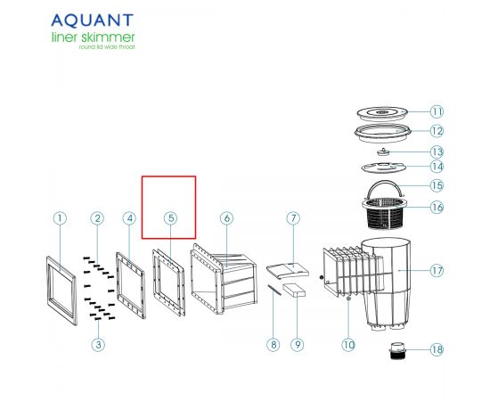Прокладка фланца скиммера Aquant Wide (02010104-0002) - схема