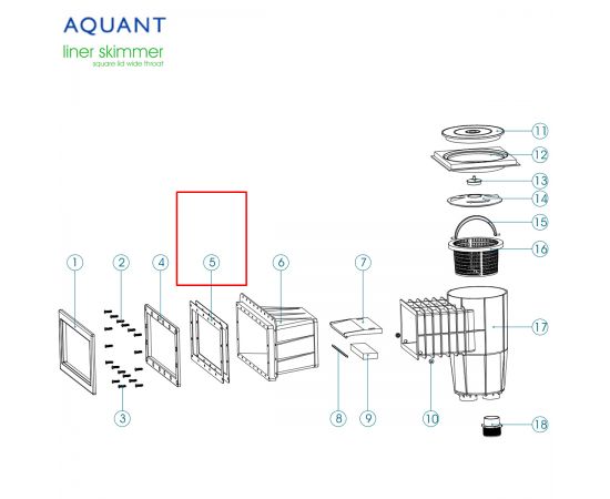 Прокладка фланца скиммера Aquant Wide (02010104-0002) - схема