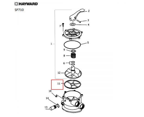 ​Прокладка «спайдер» клапана Hayward SP (SPX0710XD) - схема