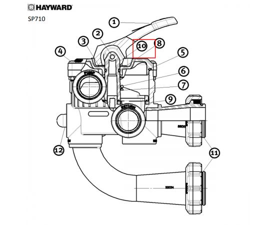 ​Ротор 6-позиційного клапана Hayward SP (SPX0710XC) - схема