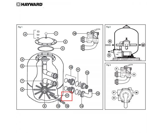 ​Сепаратор дренажного клапана Hayward (NCX12050) - схема