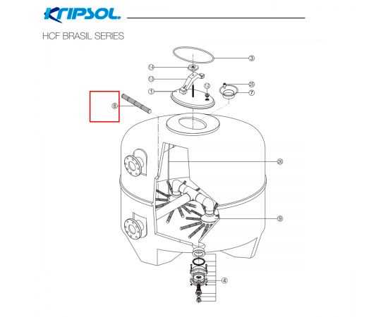 ​Сепаратор (дюза) фільтра Kripsol Artik/Brasil/Balear (RFD0114.10R) - схема