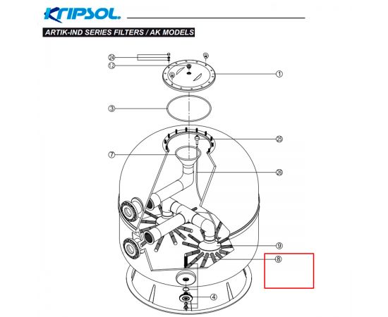 ​Сепаратор (дюза) фильтра Kripsol Balear/Artic/Brasil (RFD0115.10R) - схема