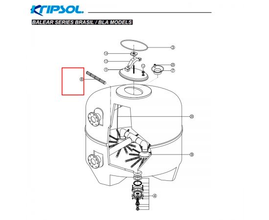 ​Сепаратор (дюза) фільтра Kripsol Balear/Artic/Brasil (RFD0115.10R) - схема