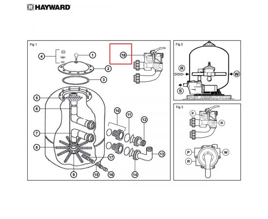 ​6-позиционный боковой клапан Hayward Side (NCX07020) - схема