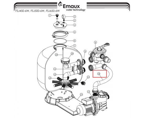 Шланг соединительный Emaux FSJ650 (89032801) - схема