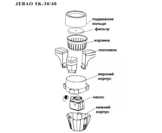 Скиммер прудовый Jebao SK-40 - схема