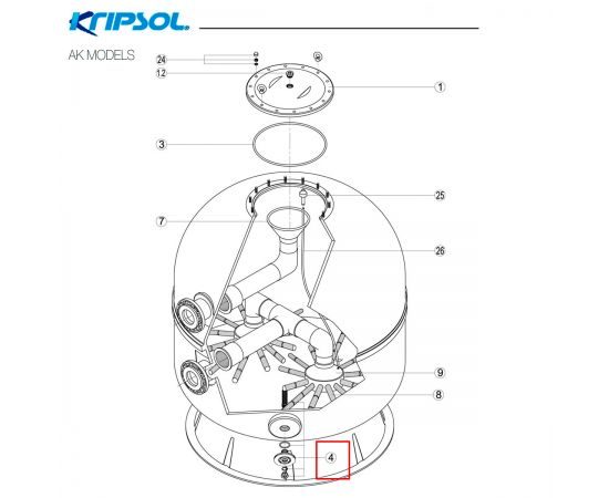 Дренажний клапан для фільтра Kripsol AK 34-45 (500202011000) - схема